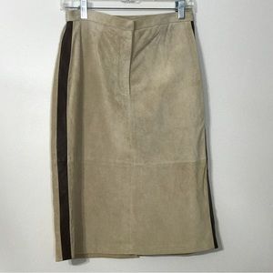 Terry Lewis Classic Luxuries Tan Leather Skirt